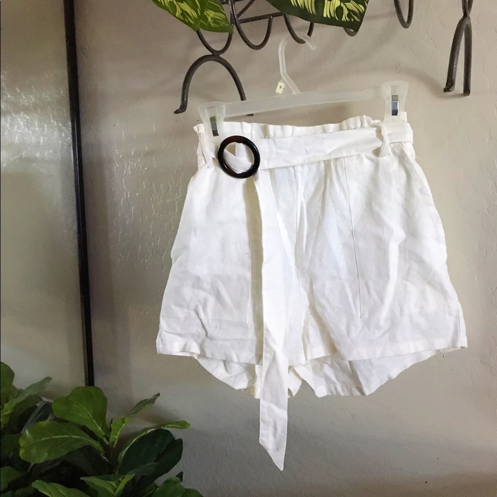 Cotton On White Belted Shorts